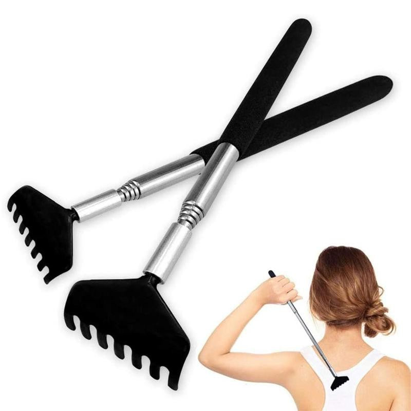High Quality Telescopic Back Scratcher - Stainless Steel Extendable Back Massager Tool with Hand-Shaped End, Adjustable
