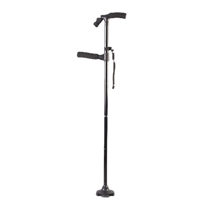Premium Collapsible Telescopic Elder Cane – LED Walking Stick, Adjustable Folding Crutch for Seniors, Shock Absorber System, 
