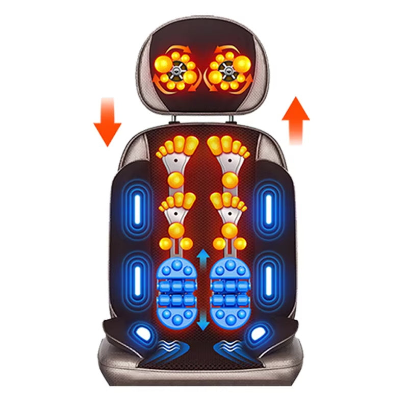 Premium Vibrating Electric Massage Chair Pad – Heated Neck and Back Cushion with Remote Control, Muscle Stimulator for Fatigue