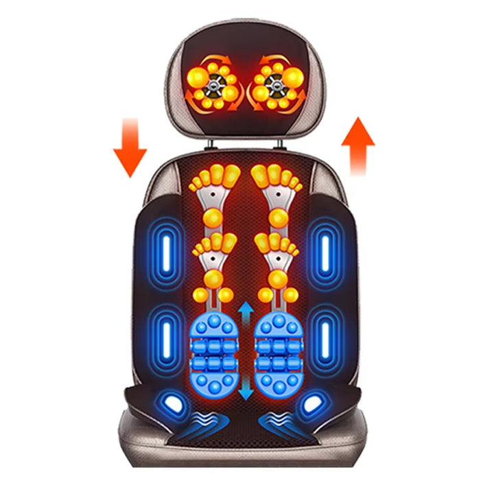 Premium Vibrating Electric Massage Chair Pad – Heated Neck and Back Cushion with Remote Control, Muscle Stimulator for Fatigue