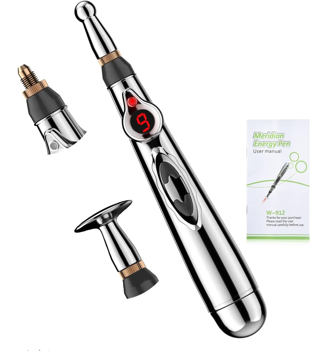 Premium Electronic Acupuncture Pen for Body Massage - EMS Microcurrent Acupressure Meridian Pen with 9 Adjustable Intensity 