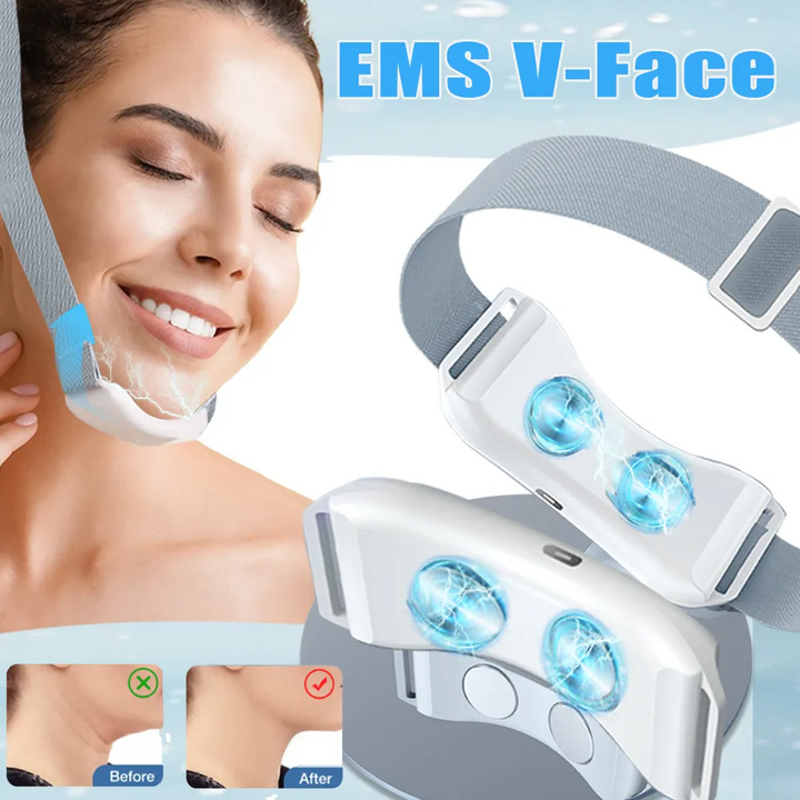 Premium Vibration Chin-Up Facial Lifting Massager – EMS V-Line Beauty Device for Double Chin Removal, Face Shaping, and Skin 
