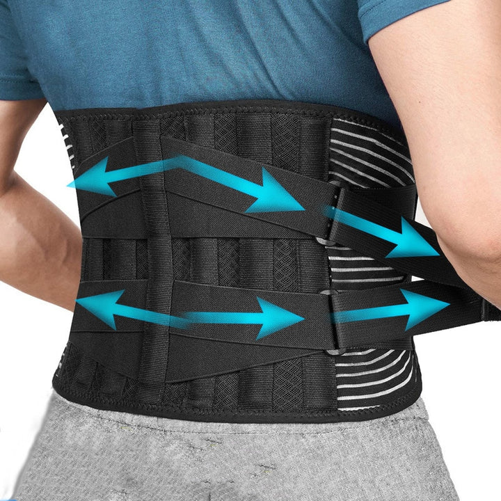 High Quality Lower Back Brace with 6 Stays – Orthopedic Lumbar Support Belt for Gym, Pain Relief, Anti-Skid Breathable Waist 