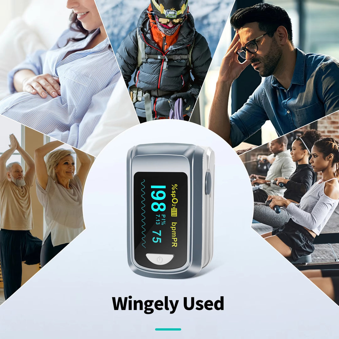 Premium Fingertip Pulse Oximeter – SPO2, Heart Rate, and Perfusion Index Monitor with OLED Display, Fast 8-Second Reading, and Auto Shut-Down, Ideal for Adults and Teens Above 12 - StrengthXPhysiotherapy