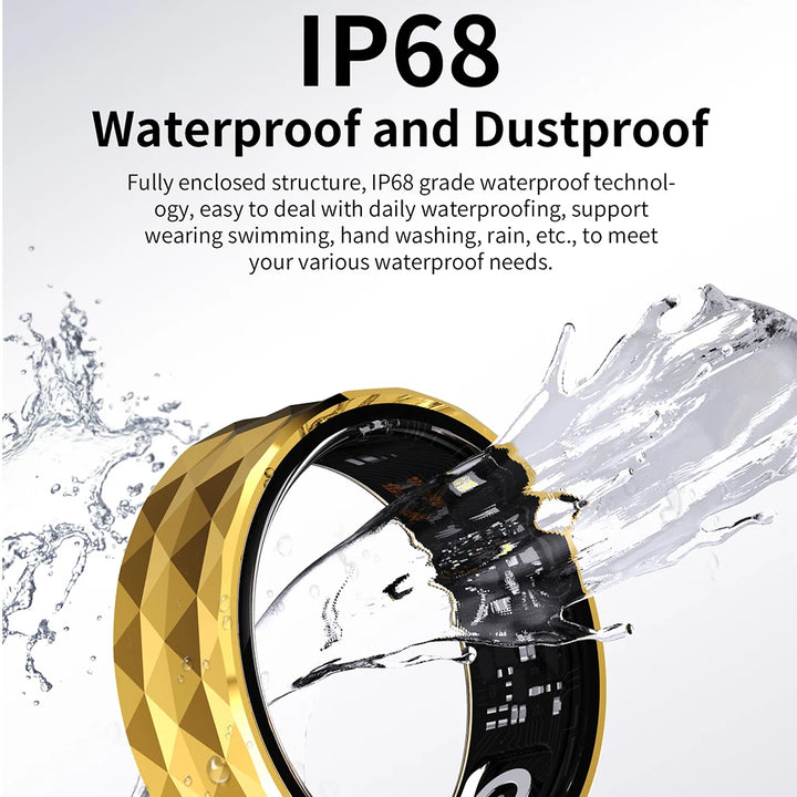 Premium Smart Ring for Health & Sleep Monitoring – 5ATM Waterproof, Heart Rate & Blood Oxygen Tracking, Multi-Sport Modes, 