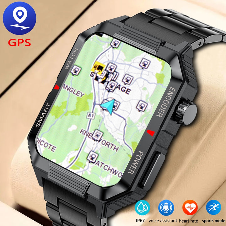 Luxury NFC GPS Smartwatch – 1.99" AMOLED Screen with Bluetooth Calling, 120+ Sports Modes, Weather Data, and Waterproof