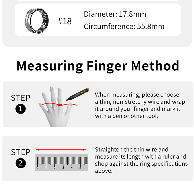 Premium Smart Ring for Health & Sleep Monitoring – 5ATM Waterproof, Heart Rate & Blood Oxygen Tracking, Multi-Sport Modes, 