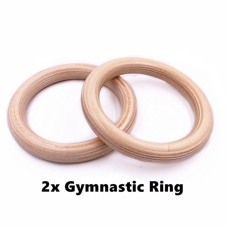 Premium Gymnastics Rings – Adjustable Wooden Rings with Nylon Straps for Kids & Adults, 400kg Load Capacity, Ideal for Home