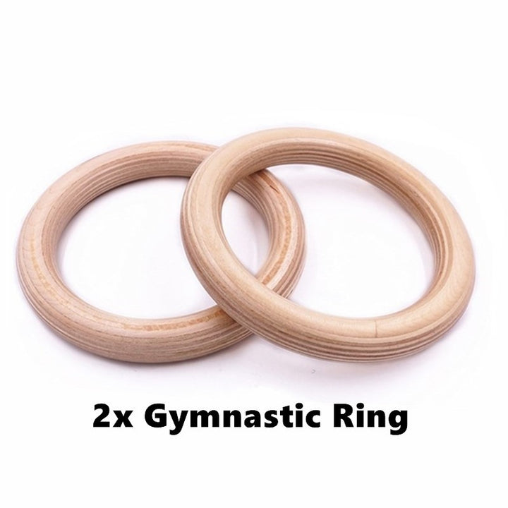 Premium Gymnastics Rings – Adjustable Wooden Rings with Nylon Straps for Kids & Adults, 400kg Load Capacity, Ideal for Home