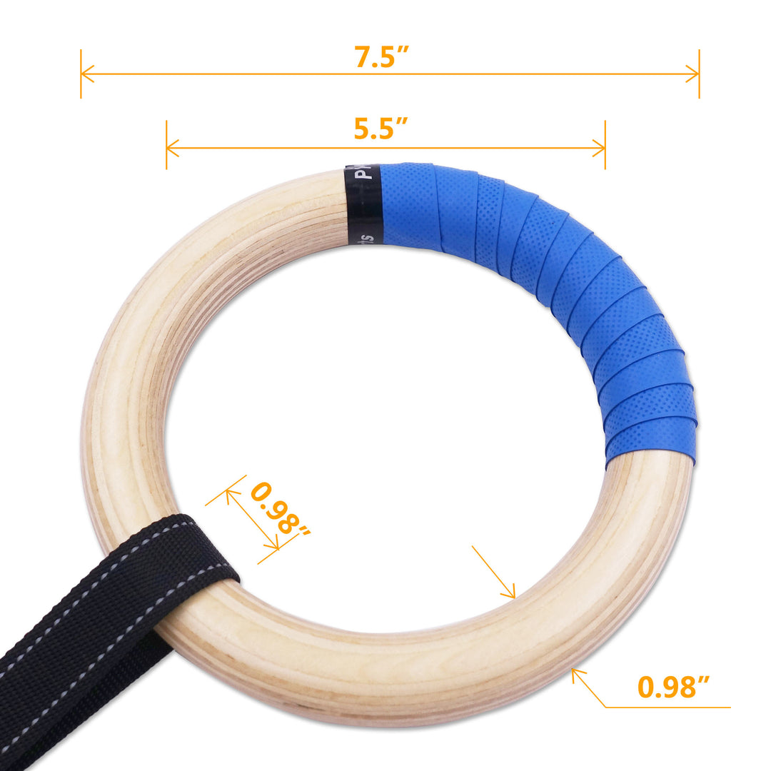 Premium Gymnastics Rings – Adjustable Wooden Rings with Nylon Straps for Kids & Adults, 400kg Load Capacity, Ideal for Home