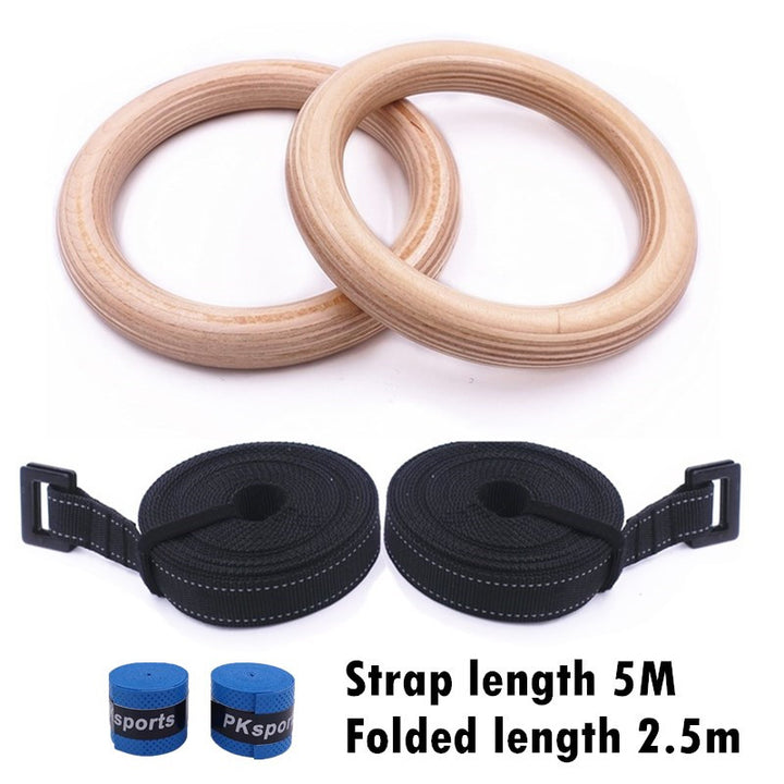Premium Gymnastics Rings – Adjustable Wooden Rings with Nylon Straps for Kids & Adults, 400kg Load Capacity, Ideal for Home
