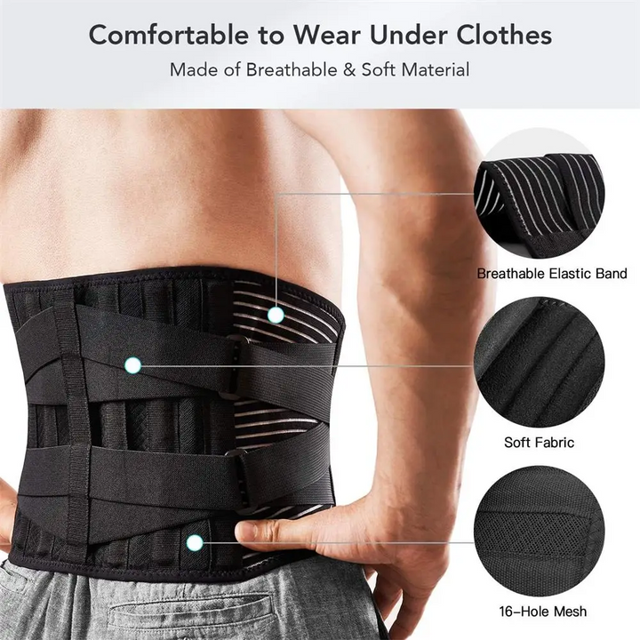 Premium Back Brace for Lower Back Pain Relief – Lumbar Support Belt for Heavy Lifting, Sciatica, Herniated Disc, Men & 