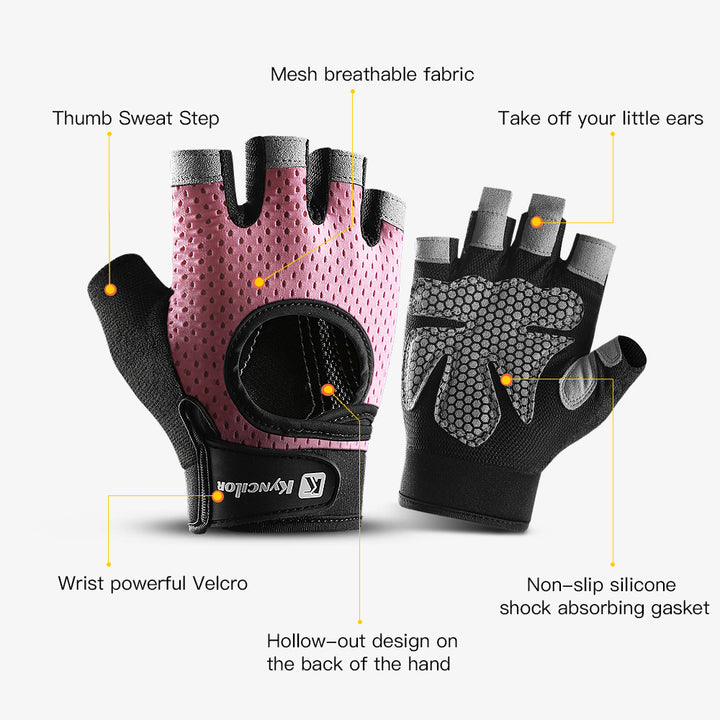 Premium Half Finger Gloves for Gym & Cycling - Anti-Slip Gel Pad Workout Gloves for Men & Women, Fingerless Fitness Gloves,