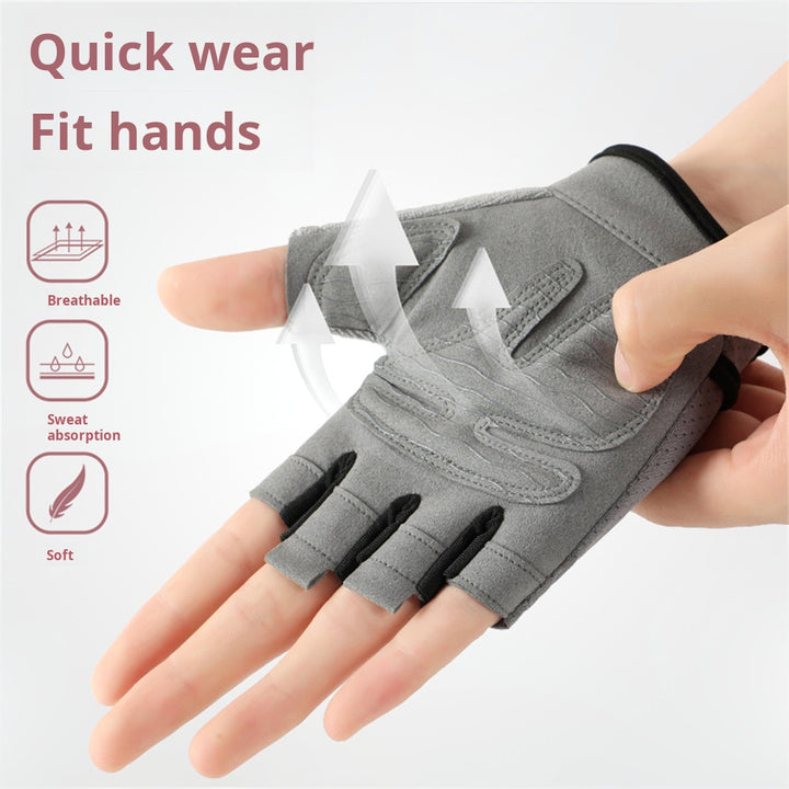 Premium Half Finger Gloves for Gym & Cycling - Anti-Slip Gel Pad Workout Gloves for Men & Women, Fingerless Fitness Gloves,