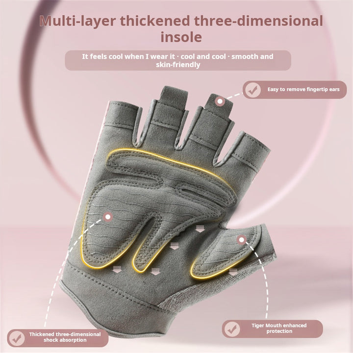 Premium Half Finger Gloves for Gym & Cycling - Anti-Slip Gel Pad Workout Gloves for Men & Women, Fingerless Fitness Gloves,