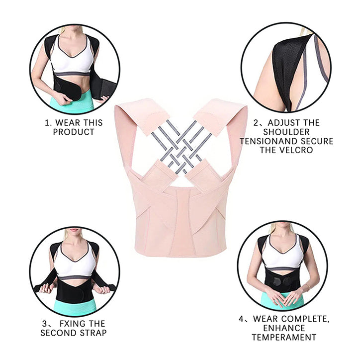 Premium Posture Corrector Back Brace for Men & Women – Adjustable Full Back Support for Pain Relief & Improved Spinal 