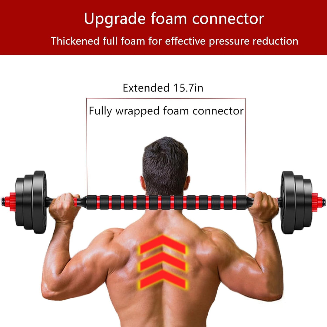 Premium Dumbbell Connecting Rod – Dumbbell Extender Bar for Weightlifting, 1 Inch / 25mm Bars, Steel Construction, Foam Grip for Secure Hold, 40cm Length, Easy Barbell Conversion for Strength Training