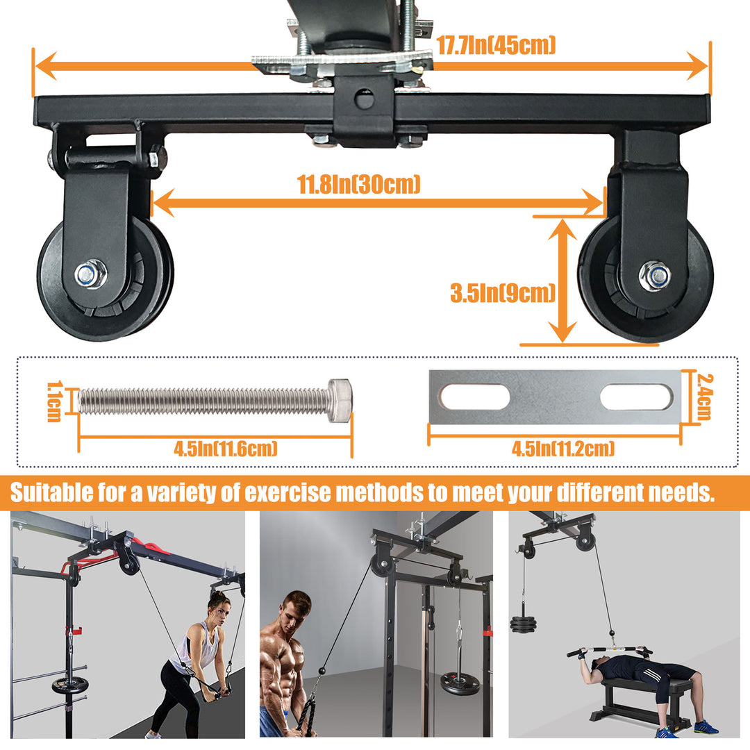 Premium DIY Fitness Double Pulley System – Home Gym Rope Pulldown Attachment for Biceps, Triceps, and Forearm Exercises, 