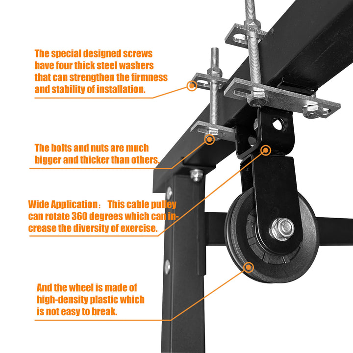 Premium DIY Fitness Double Pulley System – Home Gym Rope Pulldown Attachment for Biceps, Triceps, and Forearm Exercises, 