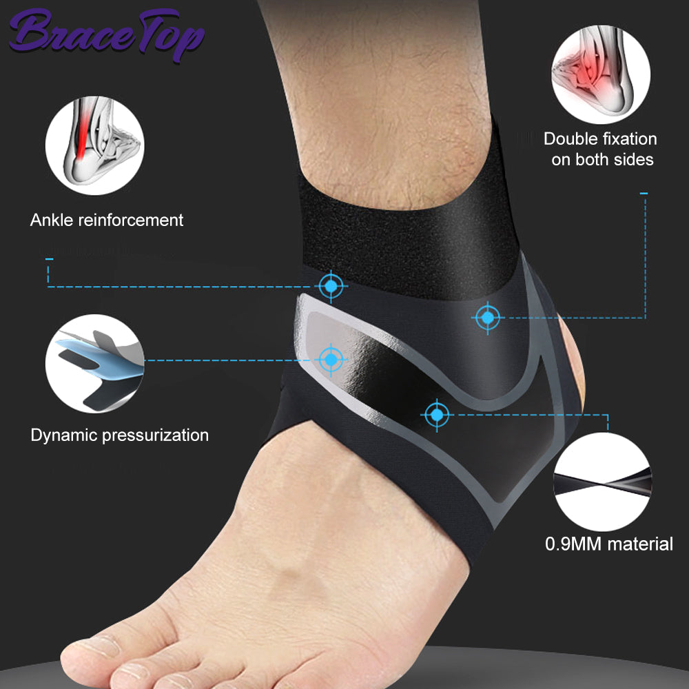 Premium Adjustable Ankle Brace - Compression Support Strap for Pain Relief, Elastic Ankle Guard for Basketball and Sports 