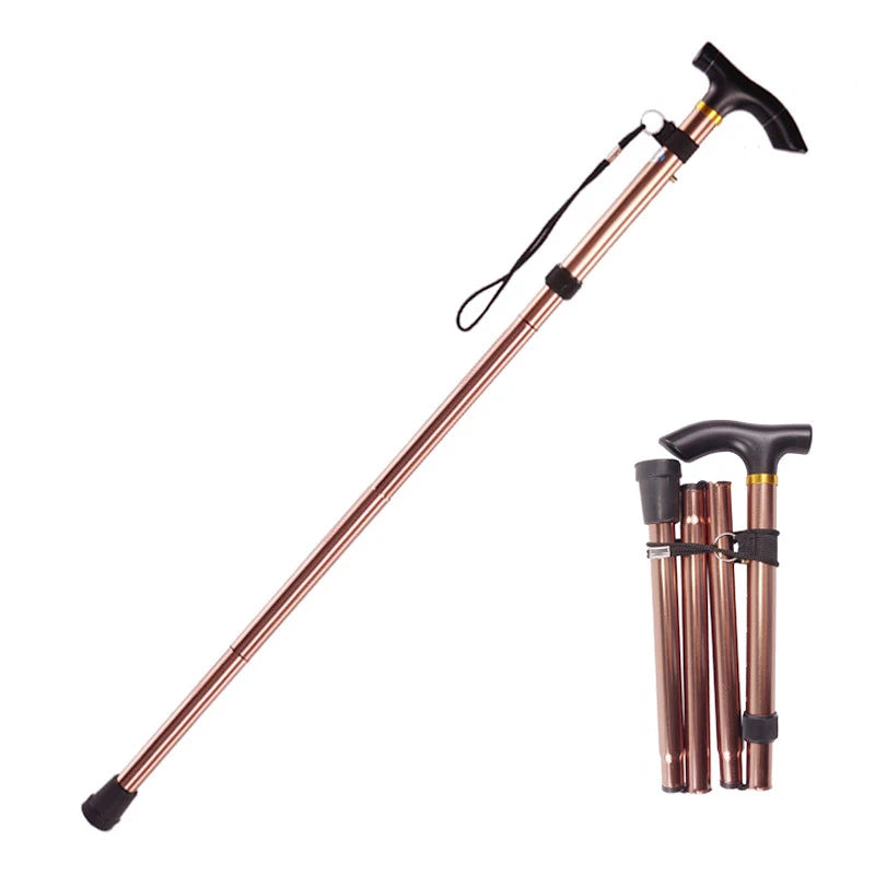 Premium Multifunctional Walking Stick – Telescopic Hiking Cane, Folding Trekking Poles for Seniors, Lightweight Aluminum 