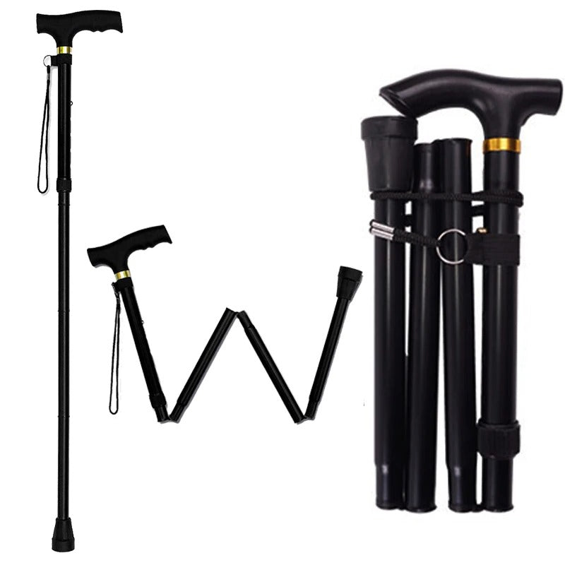 Premium Multifunctional Walking Stick – Telescopic Hiking Cane, Folding Trekking Poles for Seniors, Lightweight Aluminum 