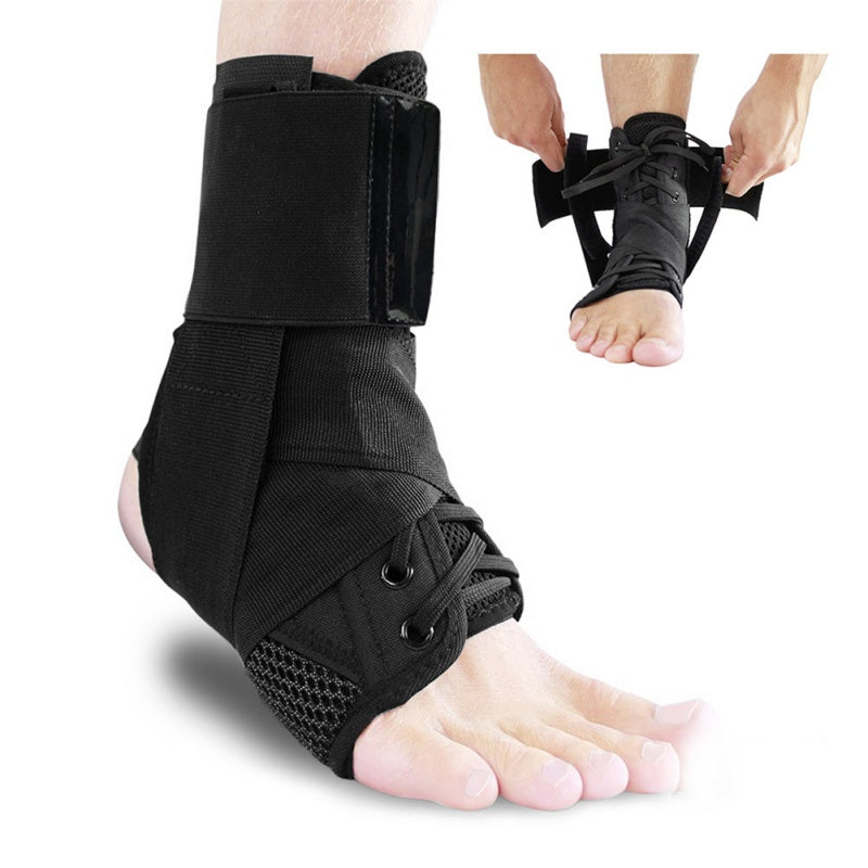 Premium Adjustable Ankle Brace Support for Sports - Lace Up Stabilizer Straps for Sprained Foot - Compression Sleeve - Availa