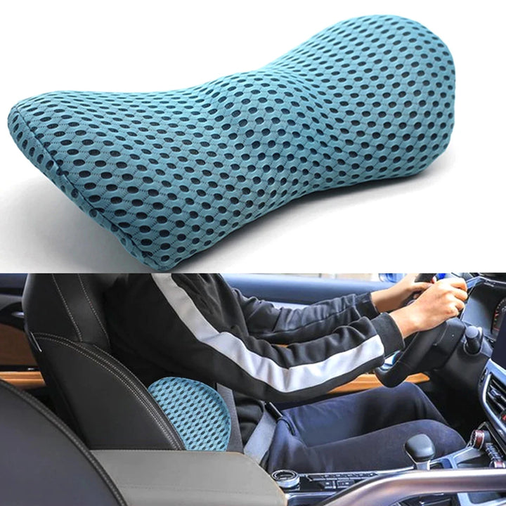 Premium Lumbar Support Pillow – Memory Foam Back Cushion for Car Seat & Office Chair – Ergonomic Waist Pillow for Lower Back