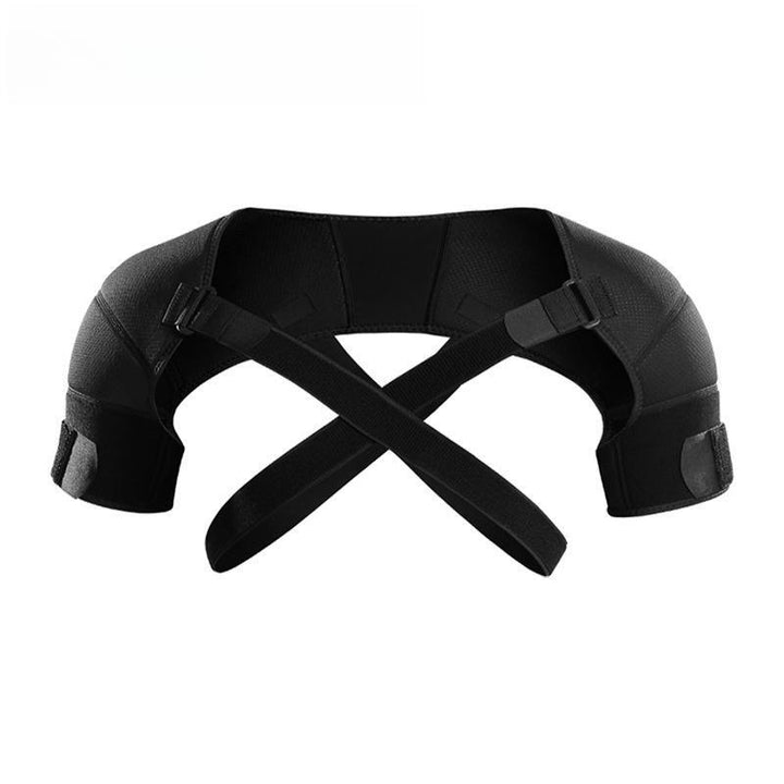 Premium Adjustable Shoulder Brace for Sports, Back Pain Relief, Compression Support, Double Bandage Strap, Lightweight  
