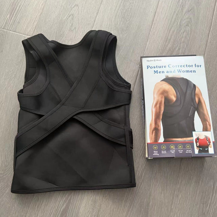 Premium Adjustable Shoulder Brace for Sports, Back Pain Relief, Compression Support, Double Bandage Strap, Lightweight  