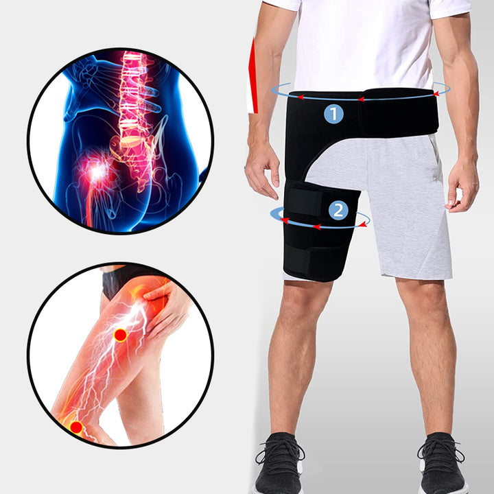 Premium Groin Hip Brace for Sciatica Pain Relief - Adjustable Compression Wrap for Injury Recovery, Supports Hamstring