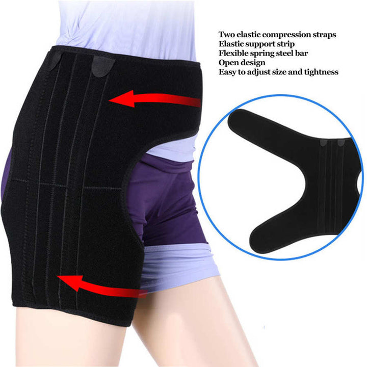 Premium Groin Hip Brace for Sciatica Pain Relief - Adjustable Compression Wrap for Injury Recovery, Supports Hamstring