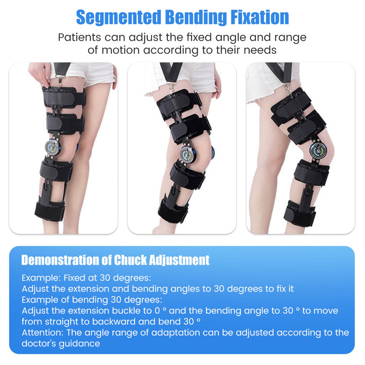 Premium Hinged ROM Knee Brace | Adjustable Post-Op Immobilizer for ACL, MCL, PCL Injury Support | Tool-Free Length Adjustment