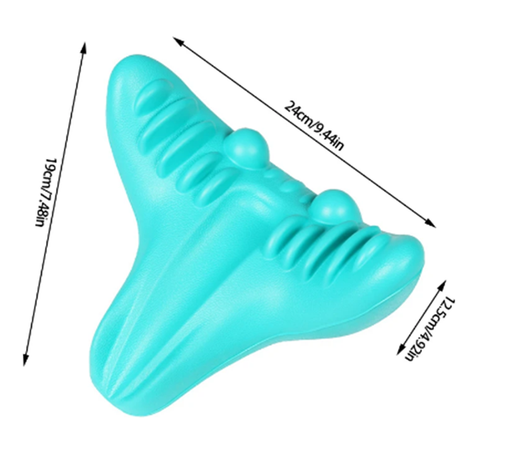 Premium Neck Support Pillow – Chiropractic Relaxer & Shoulder Traction Stretcher – Therapeutic Cervical Spine Alignment 