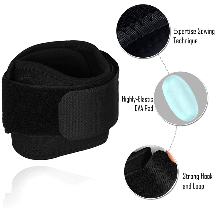 Premium Tennis Elbow Support Brace for Golfers, Epicondylitis Relief, Gym & Sport Protector, Adjustable Clasp for Badminton,