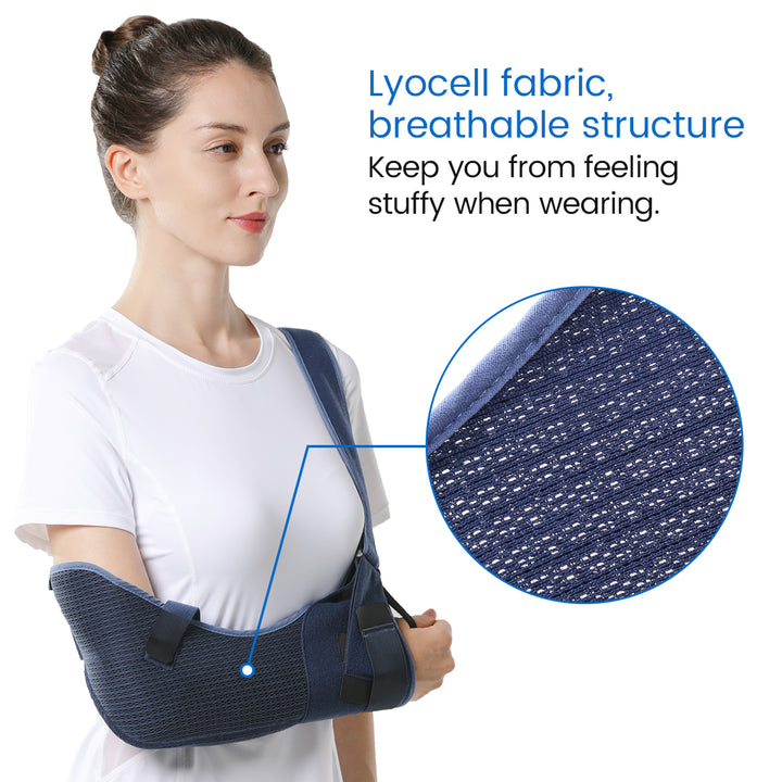 Premium Shoulder Abduction Sling Support with Pillow for Injury Recovery, Medical Immobilizer, Ventilated Mesh, Universal 