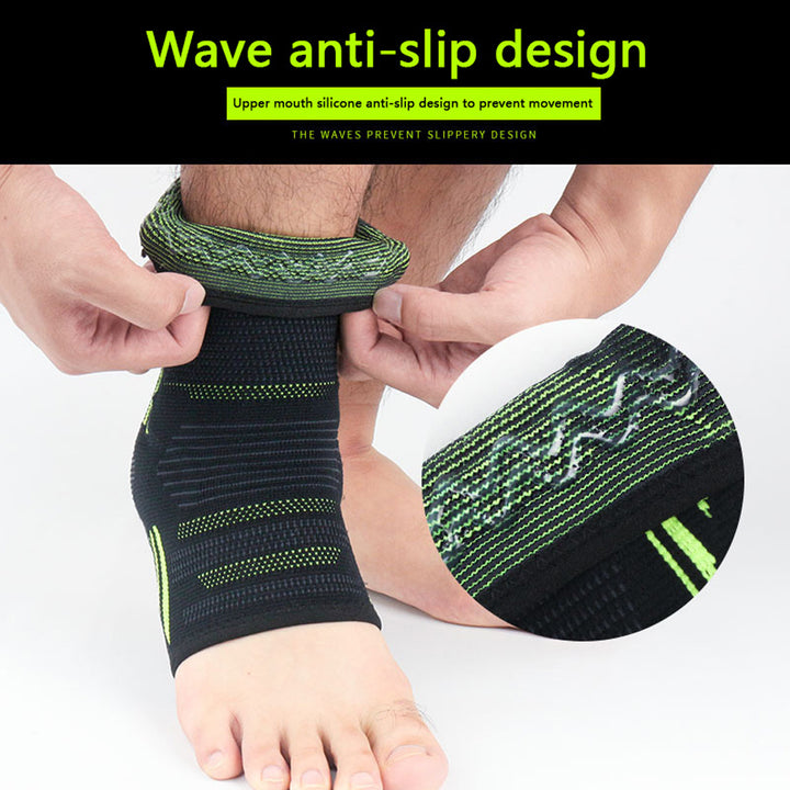 Premium Ankle Compression Sleeve for Men & Women - Silicone Gel Support, Open Toe Design, Pain Relief for Arch & Heel 