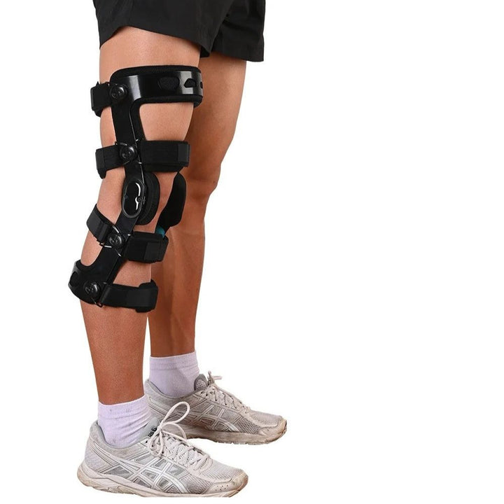 Premium Knee Brace for ACL/MCL/PCL Injuries, Ligament Support & Sports Recovery, Hinged ROM Orthopedic Orthosis for Men & 