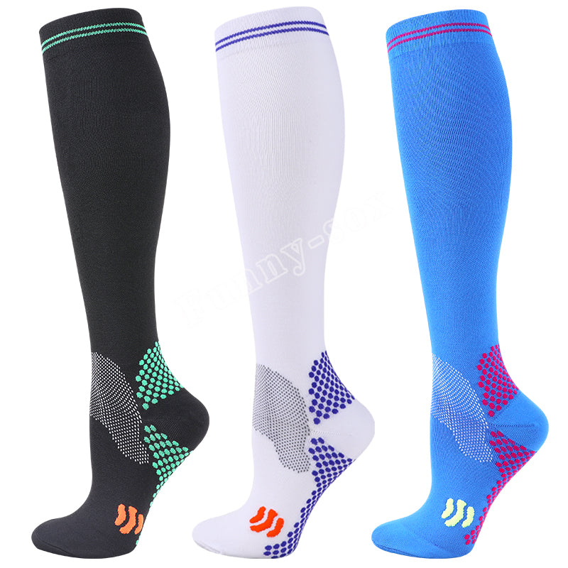 Premium Compression Socks for Men & Women – 20-30 mmHg Support for Varicose Veins, Running, Cycling, Football, Soccer – 