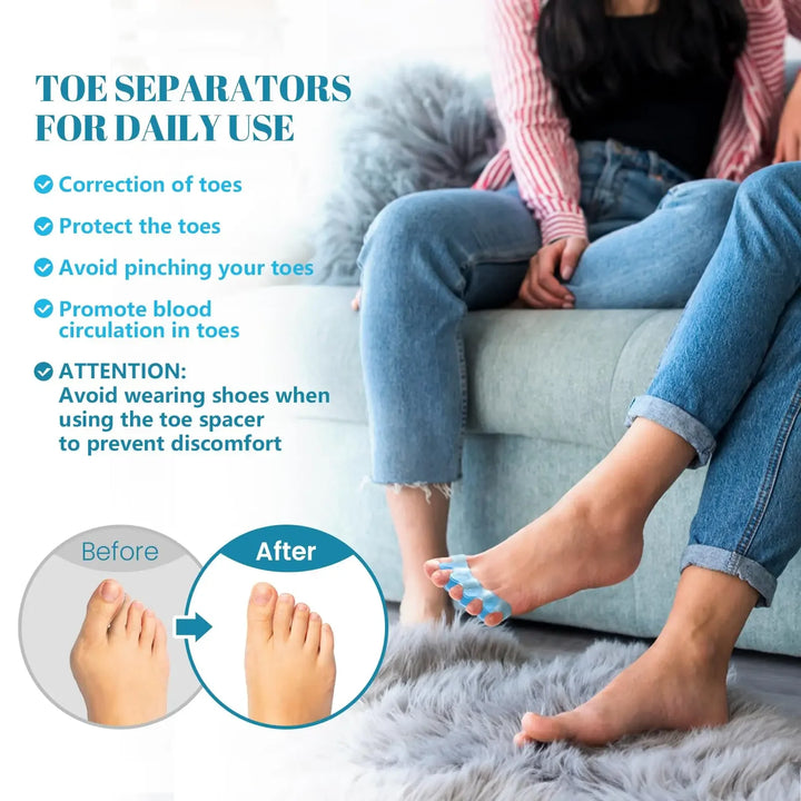 Premium Silicone Gel Bunion Corrector Toe Protector - 2PCS Orthotic Big Toe Separator & Valgus Splint, Adjustable Foot  