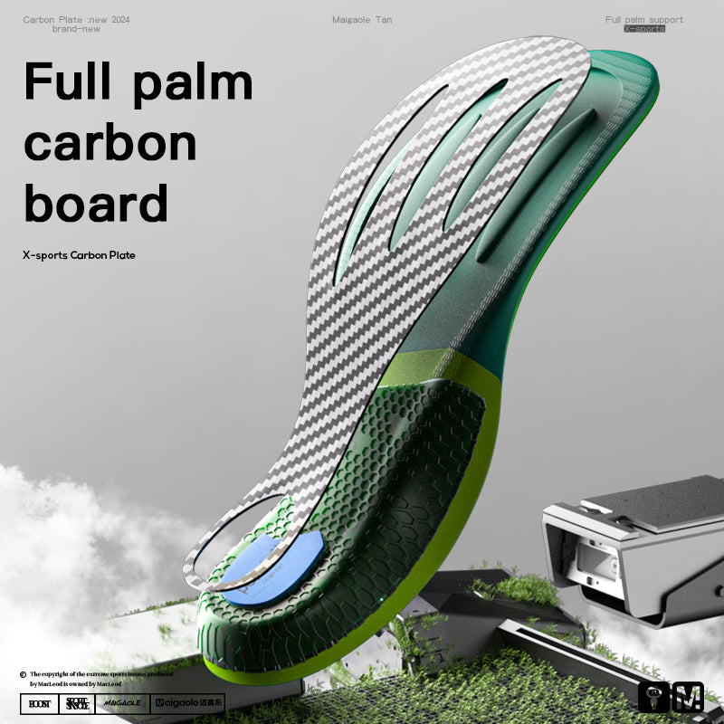 Premium Carbon Plate Running Insoles for Enhanced Propulsion and Speed Rebound - Full-Length Design for Marathon and Racing