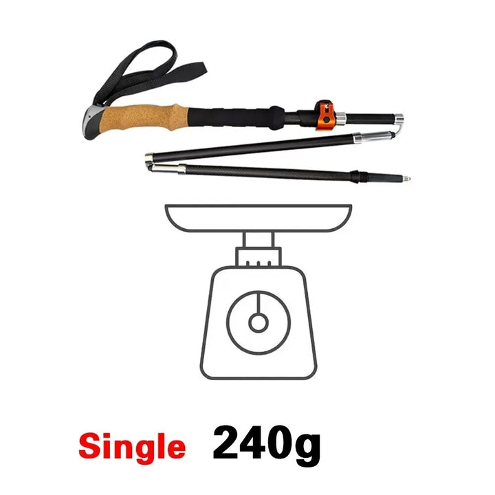 Premium Ultralight Folding Trekking Pole – Adjustable Telescopic Walking Stick, Aviation-Grade Aluminum Alloy, EVA Anti-Slip Handle, Portable for Hiking, Camping, and Outdoor Adventures - StrengthXPhysiotherapy