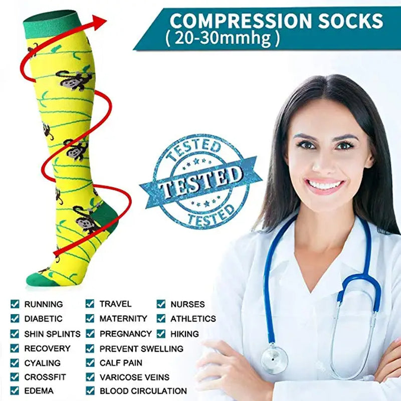 Premium Compression Socks for Men & Women – Medical Support for Edema, Diabetes, Varicose Veins – Ideal for Cycling, Running