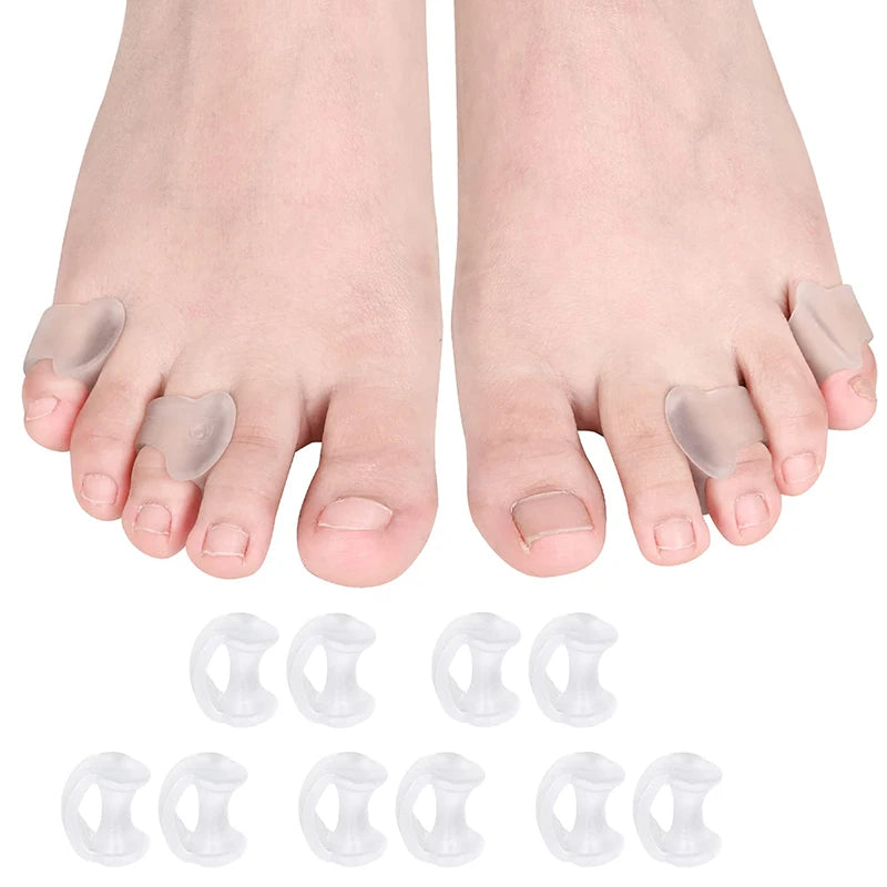 Premium Silicone Toe Separator - 2PCS Gel Bunion Corrector & Orthopedic Hallux Valgus Spacer for Foot Care, Pedicure, and 