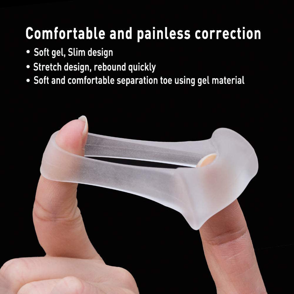 Premium Silicone Toe Separator - 2PCS Gel Bunion Corrector & Orthopedic Hallux Valgus Spacer for Foot Care, Pedicure, and 