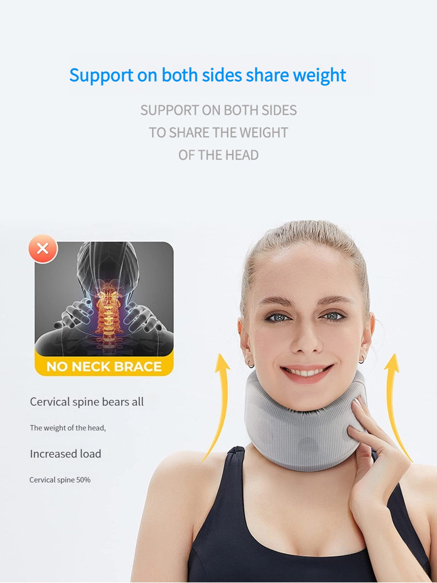 Premium Silicone Neck Brace for Cervical Pain Relief, Breathable & Waterproof Support Collar for Neck Injuries, Stiffness, 