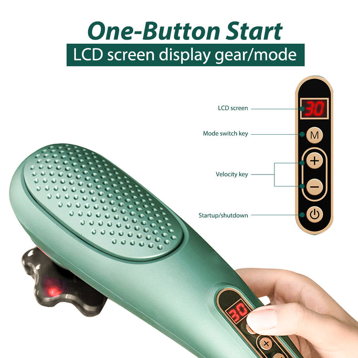 Premium Electric Massage Hammer Stick - Wireless Handheld Heating Vibration Instrument for Cervical Vertebra, Waist, and Back