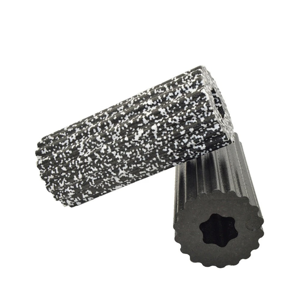 Premium EPP Foam Roller for Muscle Relaxation, Yoga Column, High Hardness, Hollow Shaft, Lean Leg Fitness, Plum Shaped Design, Smooth Surface, Black & Red, 30x15x15cm - StrengthXPhysiotherapy