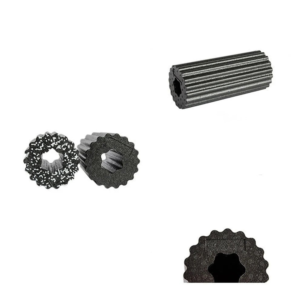 Premium EPP Foam Roller for Muscle Relaxation, Yoga Column, High Hardness, Hollow Shaft, Lean Leg Fitness, Plum Shaped Design, Smooth Surface, Black & Red, 30x15x15cm - StrengthXPhysiotherapy