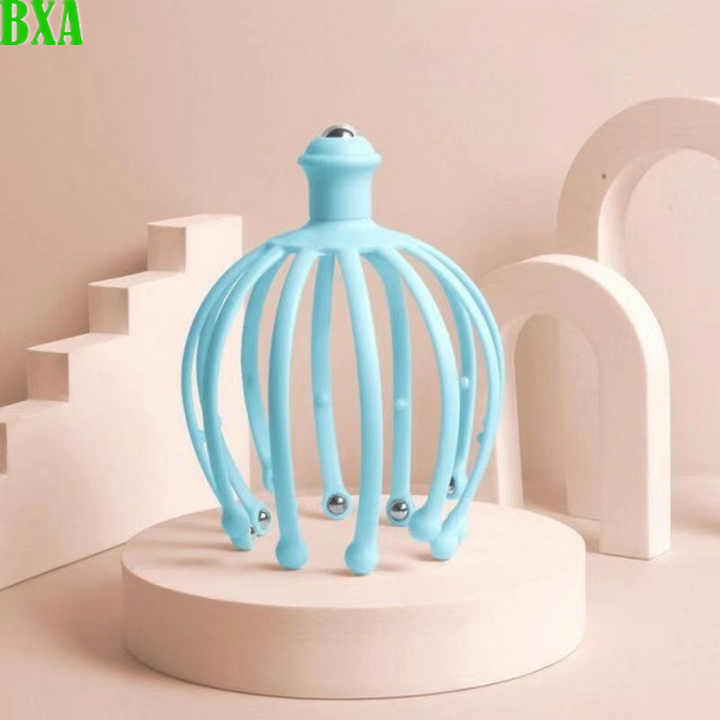 Premium Head Massager - Octopus Scalp Scratcher with Stainless Steel Tentacles for Deep Tissue Relaxation, Acupoint